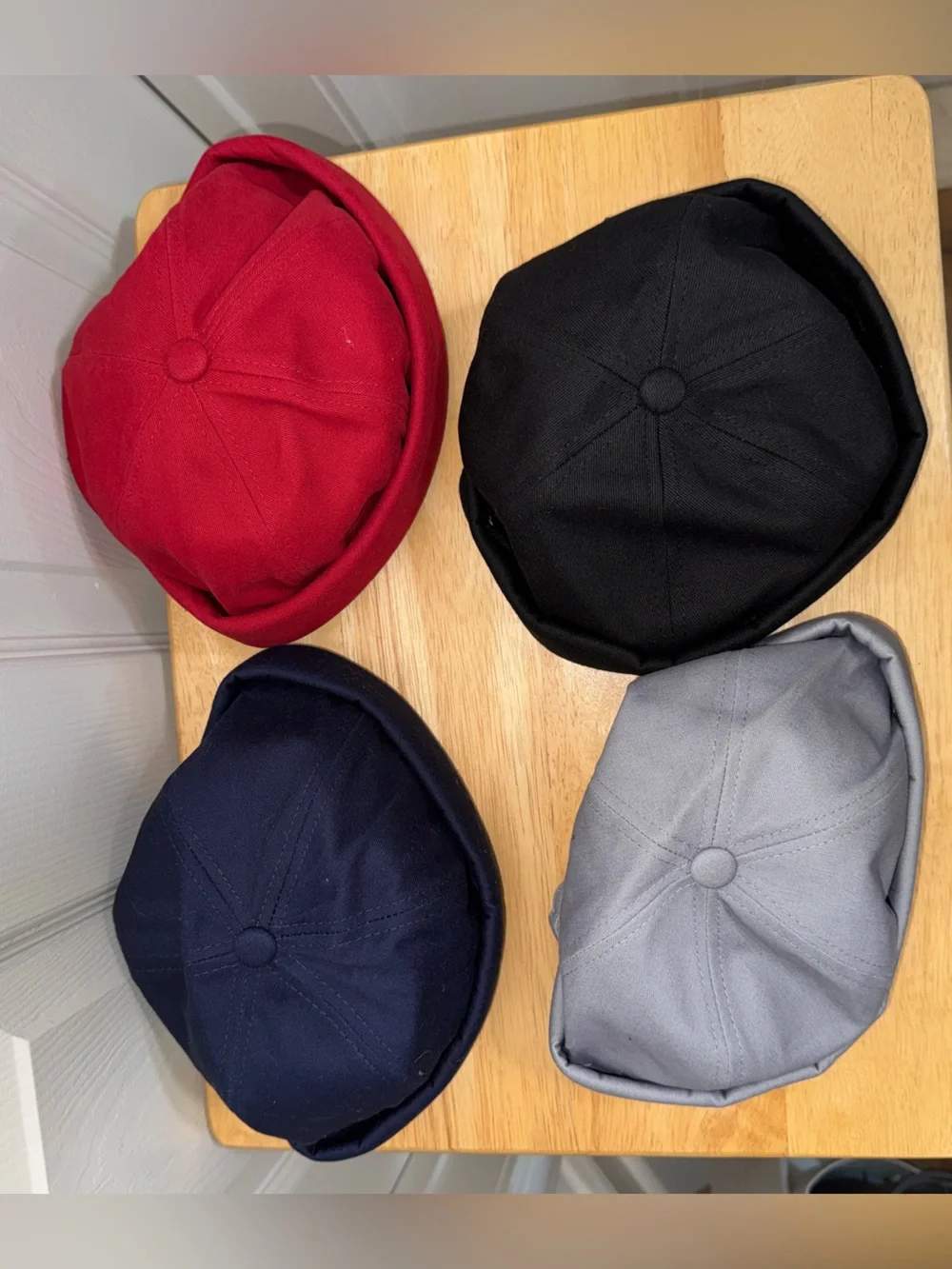 Cuffed Brimless Docker/Fisherman Hats - Gray, Navy, Black, Red